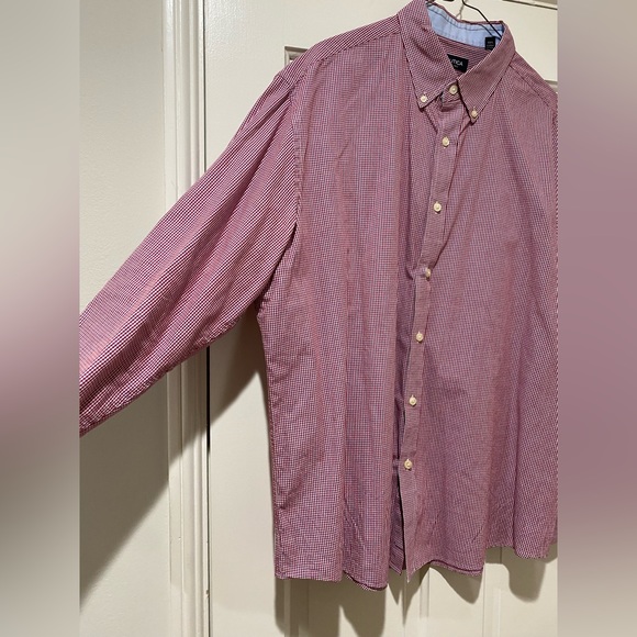 Nautica Mens button down dress shirt red plaid checkered - Picture 7 of 11